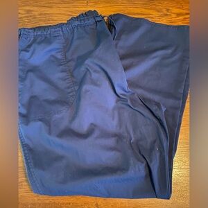 Navy scrub pants flat front. Size 3X